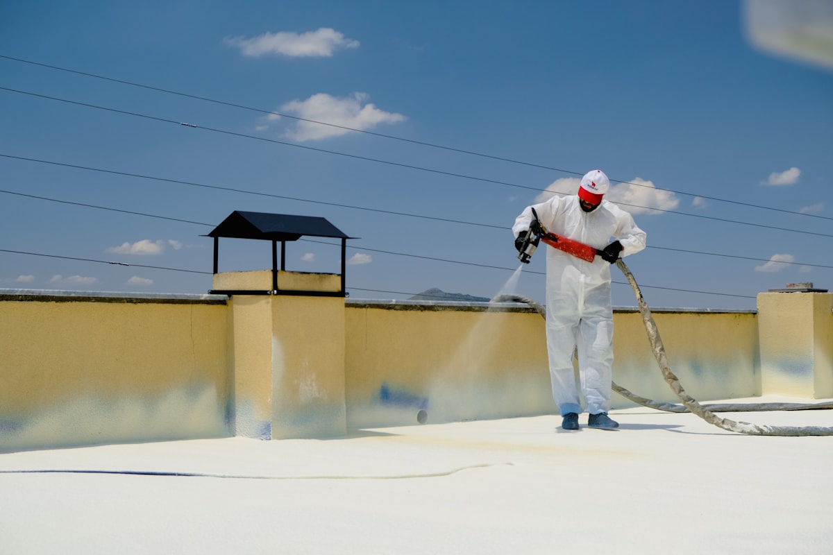 Spray foam insulation application